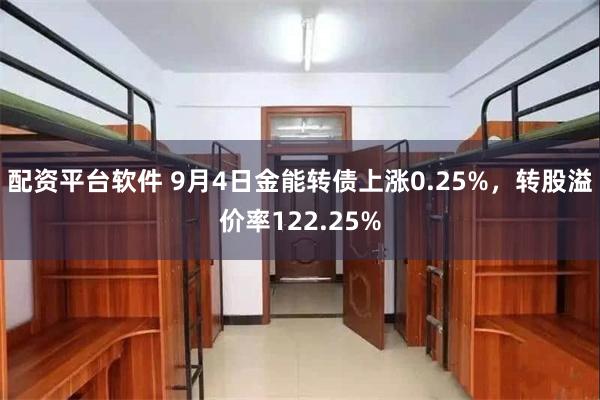 配资平台软件 9月4日金能转债上涨0.25%，转股溢价率122.25%