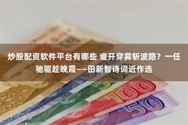 炒股配资软件平台有哪些 谁开穿雾斩波路？一任驰驱趁晚霞——田新智诗词近作选