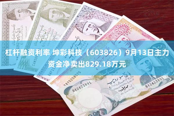 杠杆融资利率 坤彩科技（603826）9月13日主力资金净卖出829.18万元